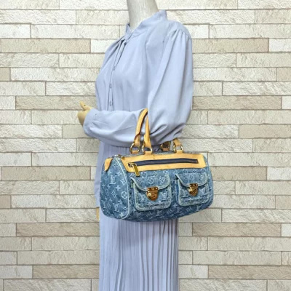 Louis Vuitton Monogram Blue Speedy Denim Handbag Neo